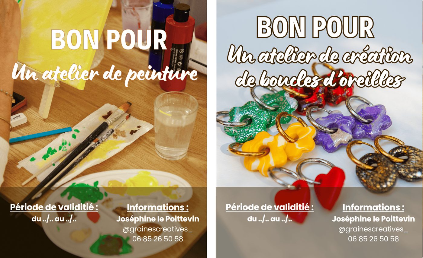 Bon cadeau pour un atelier créatif à Montpellier
