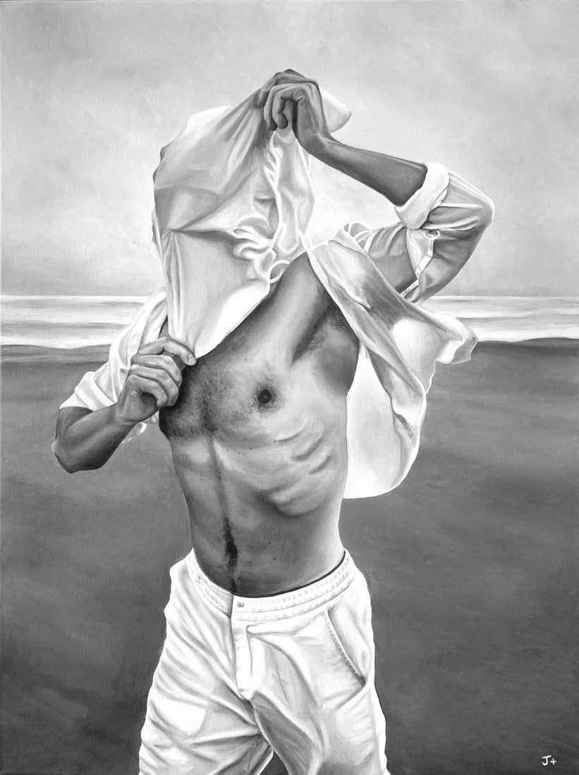 Peinture à l'huile Sébastien par Joséphine, 60x80 cm, 2025